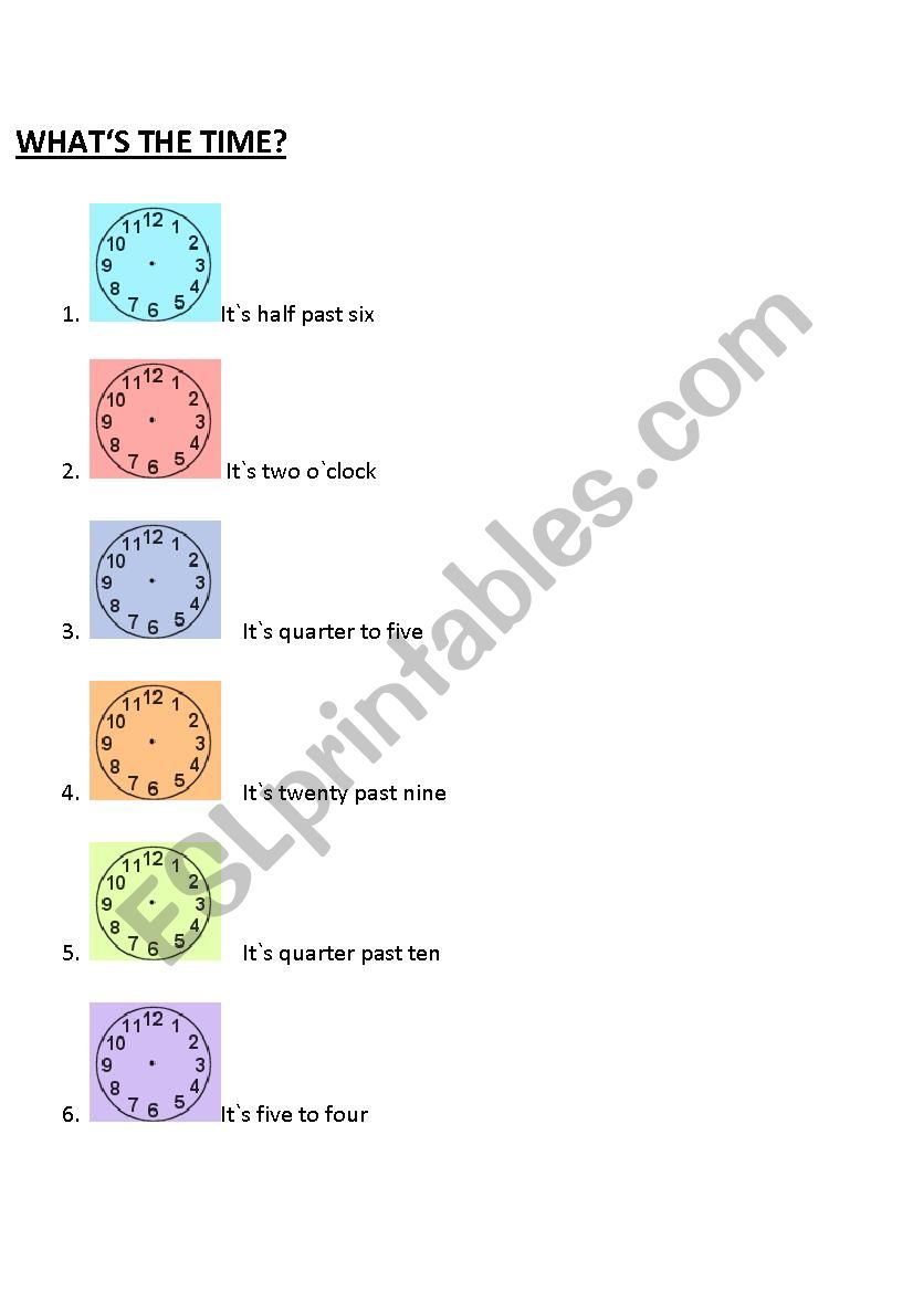 What`s the time? worksheet